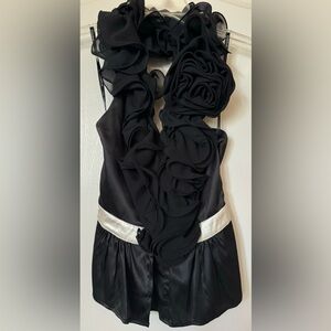 Bebe Ruffle Halter Top